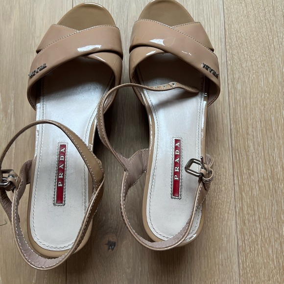 Prada Patent Leather Platform Wedges - size 7 - Picture 3 of 4